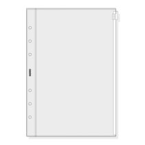 Finocam R571 Funda para Agendas Open - Cierre de Cremallera - Formato 500 - 129x2x182mm - PVC - Color Gris Claro