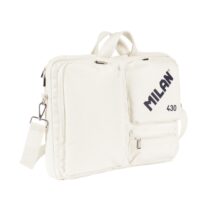 Milan 430 Since 1918 Maletin para Portatiles hasta 17" - Cierre de Cremallera - 3 Compartimentos - 42x34x9cm - Color Beige