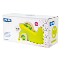 Milan Acid Portarrollos de Sobremesa - Doble Adaptador - Compatible con Cintas de 25mm y 75mm - Color Amarillo