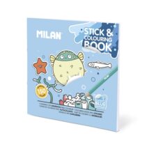 Milan Blue Odyssey Cuaderno para Colorear - con Adhesivos - 140g - 21x21cm - Colores Surtidos