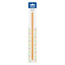Milan New Look Regla Triangular de 30cm - Plastico Rigido - Transparente - Color Naranja