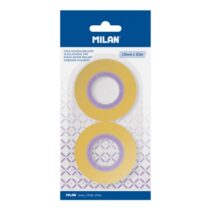 Milan Pack de 2 Cintas Adhesivas - 12mm x 33m - Color Amarillo Transparente