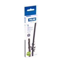 Milan Pack de 5 Barritas de Carboncillo - Natural - Redondo de 6-8mm - Color Negro