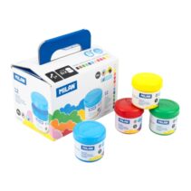 Milan Pack de 6 Tarros de Tempera - 40ml por Unidad - Incluye Pincel - Mezclable - Colores Surtidos