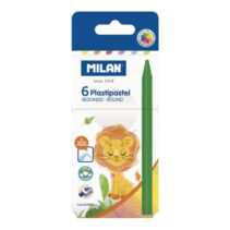 Milan Plastipastel Pack de 6 Ceras de Colores Redondas - Colores Surtidos