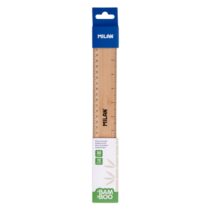 Milan Regla de 30cm - Bambu - Gruesa - Centimetros y Pulgadas - Color Madera Claro