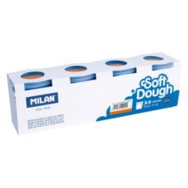 Milan Soft Dough Pack de 4 Botes de Pasta Blanda - 100% Vegetal - Moldeable - Sin Residuos - Colores Mezclables - 116g por Unidad - Color Naranja