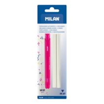 Milan Tri Jet Acid Portagomas Automatico - Triangular - 2 Gomas de Recambio - Colores Surtidos Aleatorios