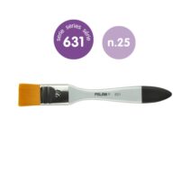 Milan 631 Premium Synthetic Paletina de 25mm - Pelo Sintetico - Mango de Madera Barnizada - Color Plata