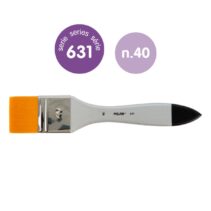 Milan 631 Premium Synthetic Paletina de 40mm - Pelo Sintetico - Mango de Madera Barnizada - Color Plata