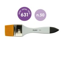 Milan 631 Premium Synthetic Paletina de 50mm - Pelo Sintetico - Mango de Madera Barnizada - Color Plata