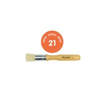 Milan 21 Pack de 3 Pinceles para Estarcido - Bolsa con Colgador - Pelo Corto - Mango Grueso - Color Madera Claro
