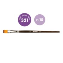 Milan 321 Pack de 6 Pinceles Planos Numero 10 - Bolsa con Colgador - Pelo Sintetico - Color Madera Oscuro