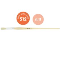 Milan 512 Pack de 4 Pinceles Redondos para Oleo Numero 11 - Bolsa con Colgador - Cerda Natural - Color Madera Claro