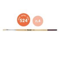 Milan 524 Pack de 12 Pinceles Plano - Numero 4 - Bolsa con Colgador - Cerda Natural - Mango Corto - Color Madera Claro