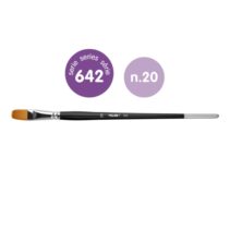 Milan 612 Premium Synthetic Pack de 4 Pinceles Lengua de Gato Numero 20 - Bolsa con Colgador - Pelo Sintetico - Mango Largo - Color Negro