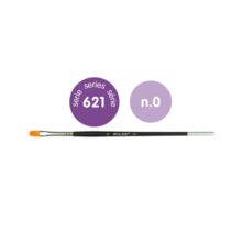 Milan 612 Premium Synthetic Pack de 6 Pinceles Planos Numero 0 - Bolsa con Colgador - Pelo Sintetico - Mango Corto - Color Negro