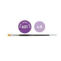 Milan 612 Premium Synthetic Pack de 6 Pinceles Planos Numero 8 - Bolsa con Colgador - Pelo Sintetico - Mango Corto - Color Negro