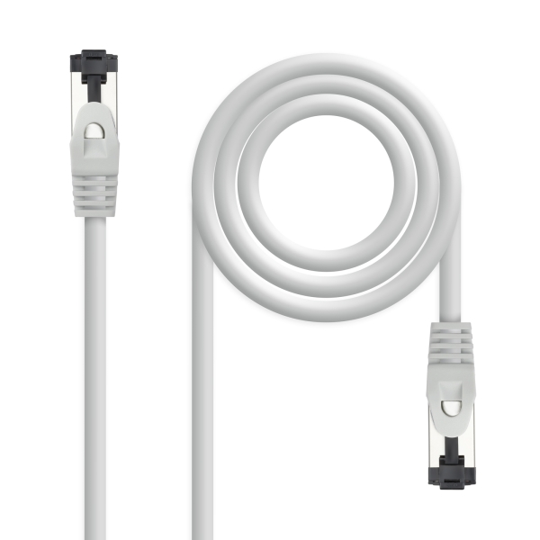 Nanocable Cable Red Latiguillo Cat.8.1 2Ghz LSZH SSTP AWG26 - Longitud 0.25m - Color Gris