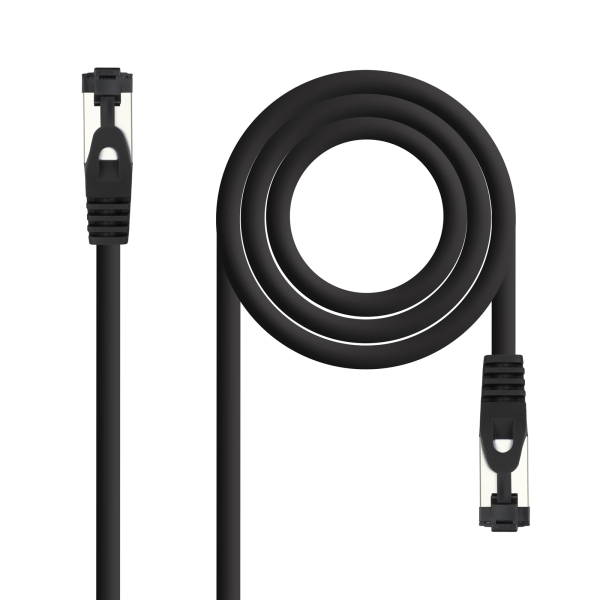 Nanocable Cable Red Latiguillo Cat.8.1 2Ghz LSZH SSTP AWG26 - Longitud 0.25m - Color Negro