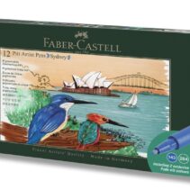 Faber-Castell Pitt Artist Pen Brush City Collection Sydney Estuche con 12 Rotuladores Punta Pincel - Tinta Pigmentada - Alta Resistencia a la Luz - No Traspasa el Papel - Colores Surtidos