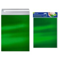 Bismark Pack de 4 Sobres Metalizados - Medidas 324x254mm - Cierre Autoadhesivo - Ideal para Regalos - Color Verde Metalizado