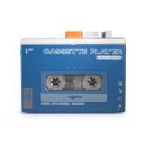 Bigben Epok Reproductor de Cintas Cassette Bluetooth - Altavoz Incorporado - Entrada de Auriculares - Auriculares Incluidos - Bateria 1200mAh - Color Azul