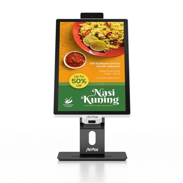 AVPos Kiosko Autoservicio Sobremesa CD22 - 22 Pulgadas Tactil - I3 10th - 8GB Memoria - SSD 256GB - Escaner 2D - WIFI - Color Negro