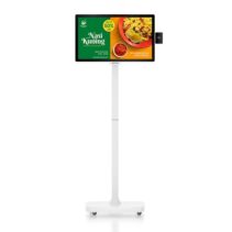 AVPos Kiosko Autoservicio Suelo CD24 - 24 Pulgadas Tactil - I3 10th - 8GB Memoria - SSD 256GB - Escaner 2D - WIFI - Color Blanco y Negro