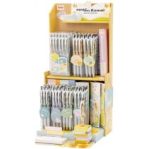 Pentel Energel Kawaii Expositor con 72 Boligrafos de Tinta Gel Retractiles 0.5mm - Trazo 0.25mm - Recargable - Grip de Agarre - 54% Plastico Reciclado - Tinta Color Azul