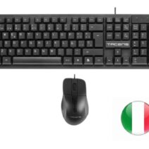 Tacens Anima ACP02 Pack USB Teclado Multimedia + Raton 1200dpi 3 Botones - Disposicion Italiana QWERTY IT - Cable de 1.3m - Teclas de Membrana - Sensor Optico - Uso Diestro - Color Negro