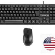Tacens Anima ACP02 Pack USB Teclado Multimedia + Raton 1200dpi 3 Botones - Disposicion Internacional QWERTY US - Cable de 1.3m - Teclas de Membrana - Sensor Optico - Uso Diestro - Color Negro