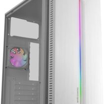 Mars Gaming MC-BLAZE Caja Torre ATX - Ventilador Trasero FRGB - Ventana Lateral de Cristal Templado - Tira Frontal LED - 7 Ranuras de Expansion - 370x185x415mm - Color Blanco