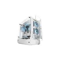 Mars Gaming MC-EDGE Caja Torre ATX - Soporte para Refrigeracion Liquida - Triple Cristal Templado - Formato Open Air - 7 Ranuras de Expansion - Color Blanco