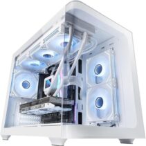 Mars Gaming MC-FUSIONM Minitorre Ultracompacta - Soporte MicroATX/Mini-ITX - Cristal Templado Curvo Continuo - Soporte para Refrigeracion Liquida - 5 Ranuras de Expansion - Color Blanco