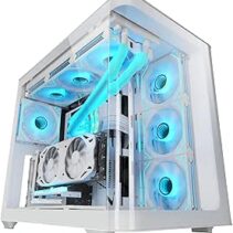 Mars Gaming MC-FUSION Caja Torre ATX - Cristal Templado Curvo Continuo - Soporta Refrigeracion Liquida - Capacidad hasta 10 Ventiladores - 7 Ranuras de Expansion - Color Blanco