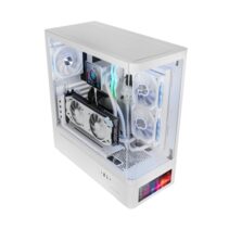 Mars Gaming MC-LCDPRO Caja Torre ATX - Pantalla IPS de 7.2” Personalizable - Cristal Templado Frontal y Lateral - Doble Camara - 7 Ranuras de Expansion - 460x482x210mm - Color Blanco