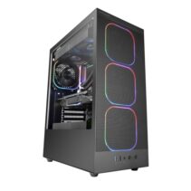 Mars Gaming MC-NEBULA Caja Torre ATX - Cristal Templado Lateral - 4 Ventiladores ARGB de 120mm - Malla Metalica Frontal - 443x350x196mm - Color Negro