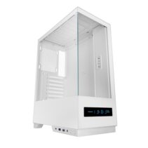Mars Gaming MC-PULSAR Caja Torre ATX - Doble Cristal Templado - Pantalla LCD - Gestion de Cables - 453x350x196mm - Color Blanco