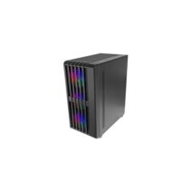 Mars Gaming MC-VAULT Caja Torre ATX - 4 Ventiladores de 120mm ARGB - Ventana Lateral de Cristal Templado - Rejilla Frontal y Superior - 7 Ranuras de Expansion - Color Negro