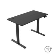 Mars Gaming MGD-ERGOPRO Mesa Gaming Motorizada - Altura Regulable hasta 118cm - Soportes Auriculares y Bebidas - Gestion de Cables - Estructura Acero - 110x60x1.5cm - Acabado en Fibra de Carbono - Color Negro