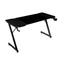 Mars Gaming MGD-X140 Mesa Gaming - Soportes Auriculares y Bebidas - Alfombrilla XXL - Estructura Acero - 140x60x1.5cm - Acabado en Fibra de Carbono - Color Negro