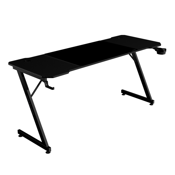 Mars Gaming MGD-X160 Mesa Gaming - Soportes Auriculares y Bebidas - Alfombrilla XXL - Estructura Acero - 160x60x1.5cm - Acabado en Fibra de Carbono - Color Negro
