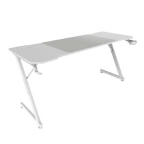 Mars Gaming MGD-X160 Mesa Gaming - Soportes Auriculares y Bebidas - Alfombrilla XXL - Estructura Acero - 160x60x1.5cm - Acabado en Fibra de Carbono - Color Blanco