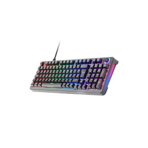 Mars Gaming MKPRO Teclado Completo Hibrido H-Mech - Switch SKN Amarillo - Disposicion Francesa AZERTY FR - Iluminacion RGB Chroma - 385x140x40mm - Color Negro