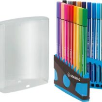 Stabilo Premium Pen 68 Estuche con 20 Rotuladores - Punta de Fibra - Trazo de 1mm aprox. - Alto Brillo y Luminosidad de Color - Colores Surtidos