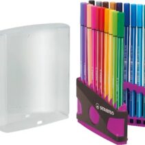 Stabilo Premium Pen 68 Estuche con 20 Rotuladores - Punta de Fibra - Trazo de 1mm aprox. - Alto Brillo y Luminosidad de Color - Colores Surtidos