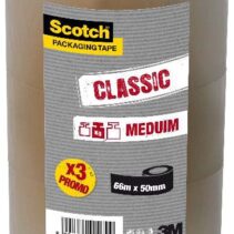 Scotch Classic Pack con 3 Precintos de Embalaje 50mm x 66m - Color Marron