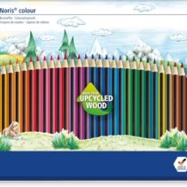 Staedtler Noris Colour 185 Caja Metalica con 36 Lapices Hexagonales de Colores - Fabricados en Wopex - Muy Resistentes - Madera de Fuentes Sostenibles - Colores Surtidos