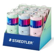 Staedtler Triplus Color 323 Expositor con 9 Pack Enrollables de 20 Rotuladores - Trazo de 1mm aprox. - Tinta Base de Agua - 97% de Plastico Reciclado - Colores Surtidos